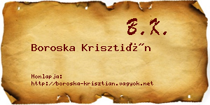 Boroska Krisztián névjegykártya