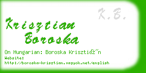 krisztian boroska business card